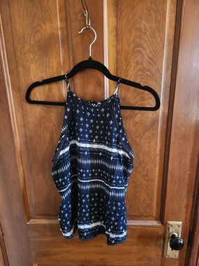 Mudd Black and White Patterned Halter Cami